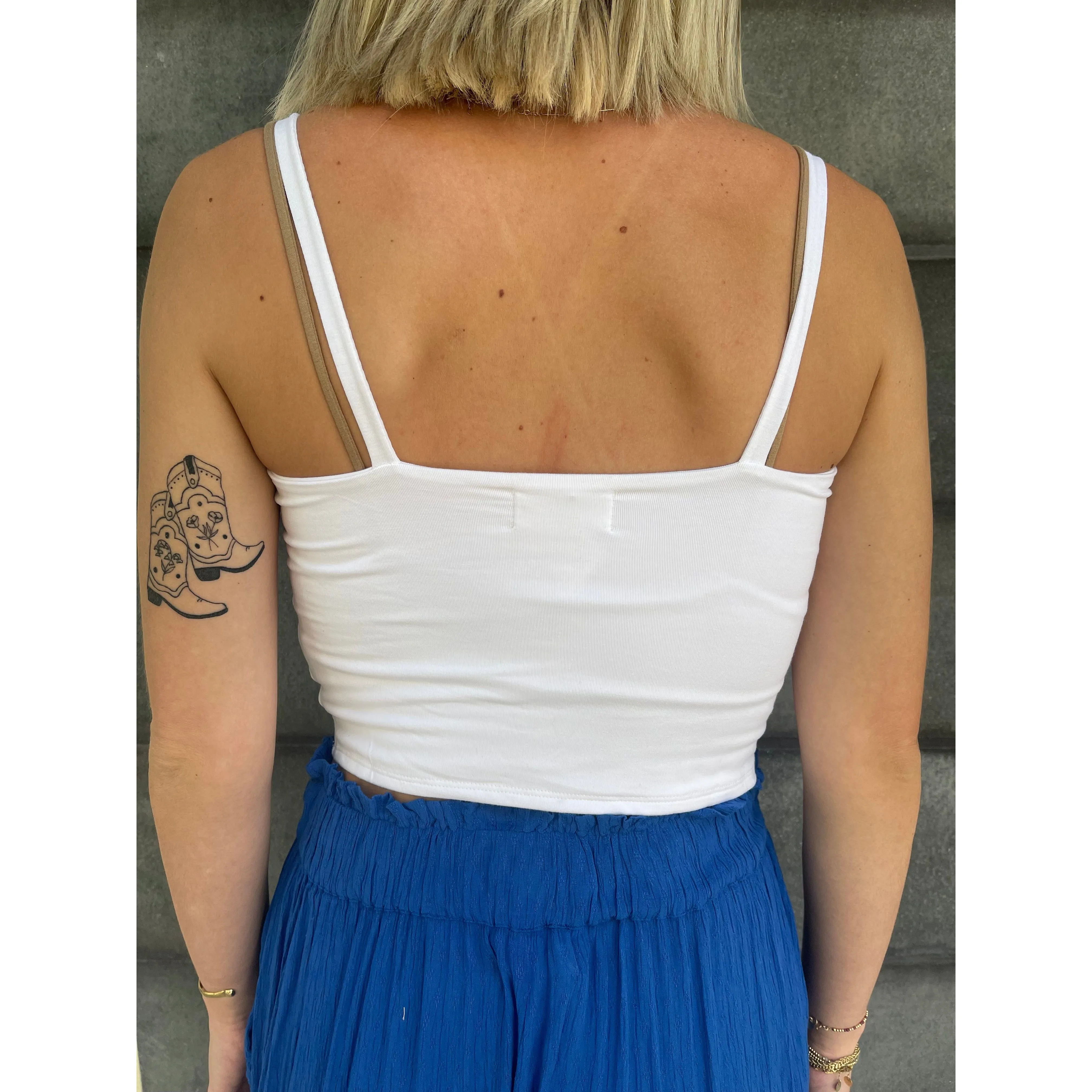 Boob-eez Kyla Double Layer Crop White