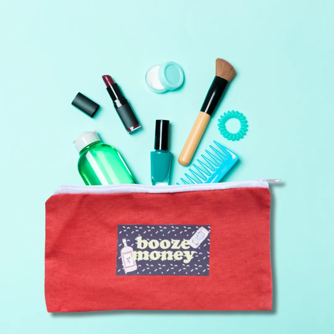 booze wallet and make up bag