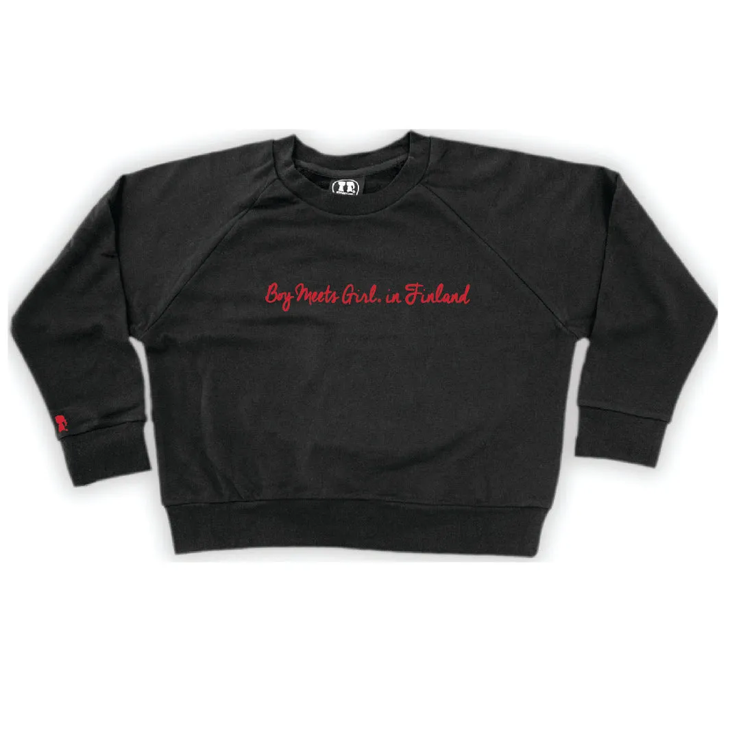 Boy Meets Girl® in Finland Black Crop Sweatshirt
