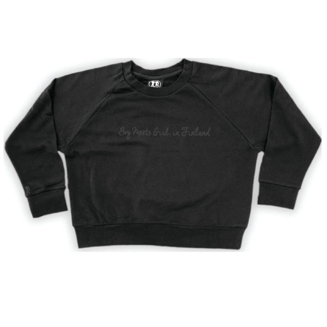 Boy Meets Girl® in Finland Black Crop Sweatshirt