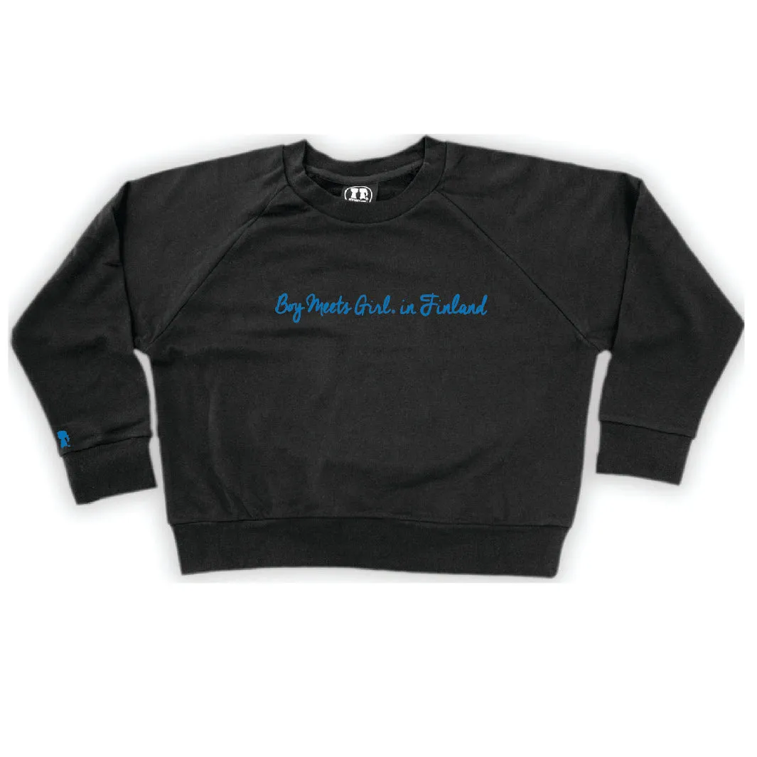 Boy Meets Girl® in Finland Black Crop Sweatshirt