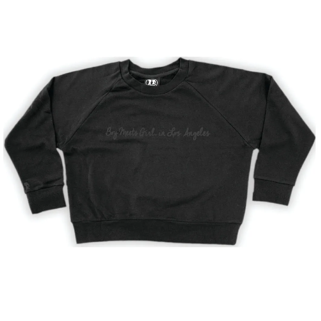 Boy Meets Girl® in Los Angeles Black Crop Sweatshirt