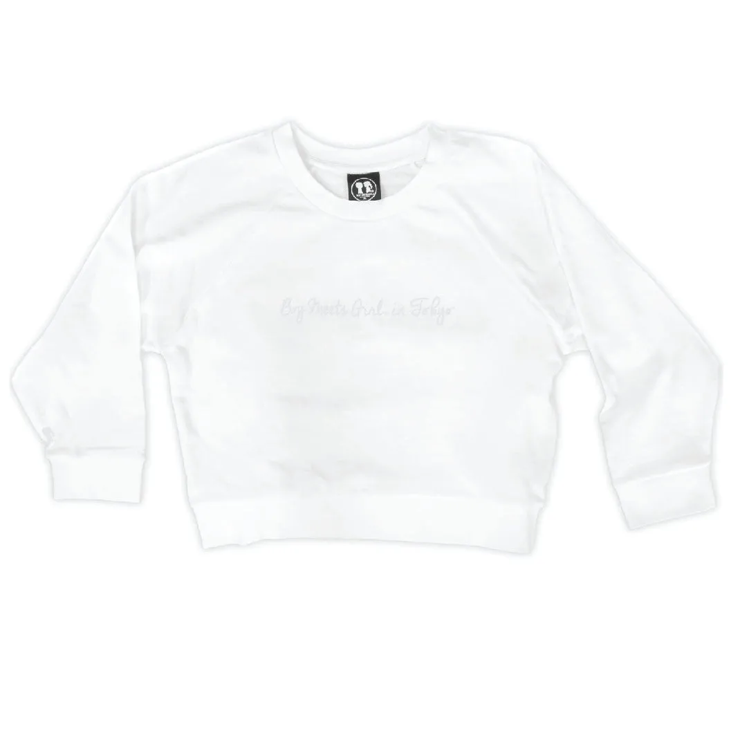 Boy Meets Girl® in Tokyo White Crop Sweatshirt