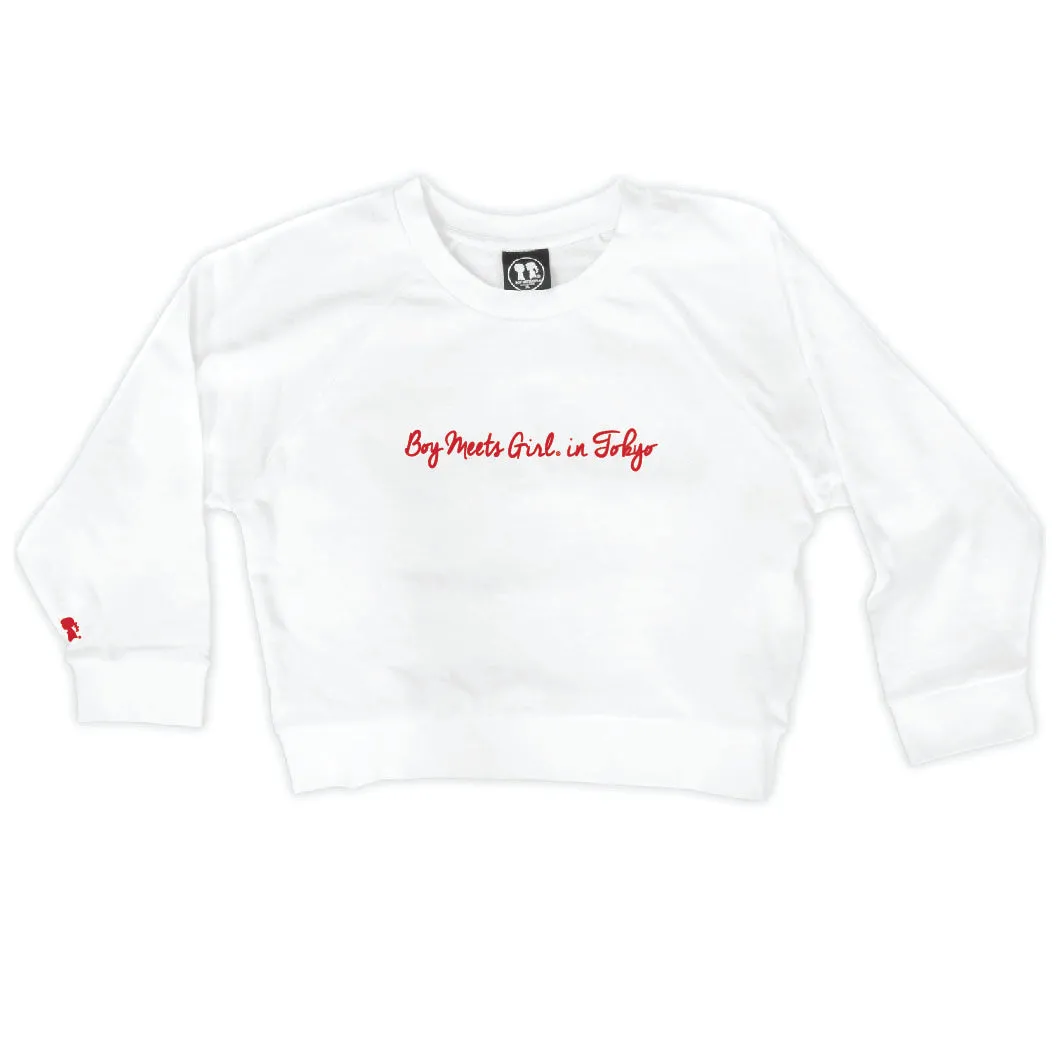 Boy Meets Girl® in Tokyo White Crop Sweatshirt