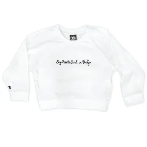 Boy Meets Girl® in Tokyo White Crop Sweatshirt