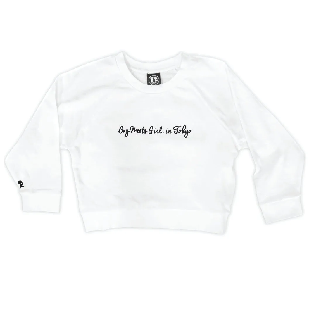 Boy Meets Girl® in Tokyo White Crop Sweatshirt