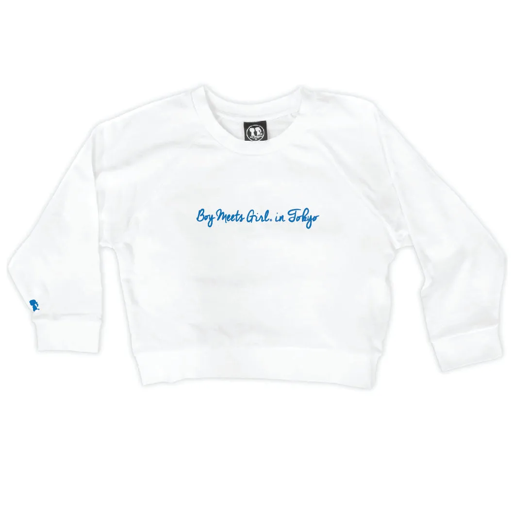 Boy Meets Girl® in Tokyo White Crop Sweatshirt