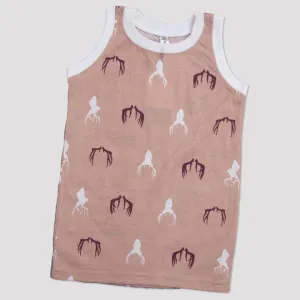 Boys Printed Sando Color Light-Brown