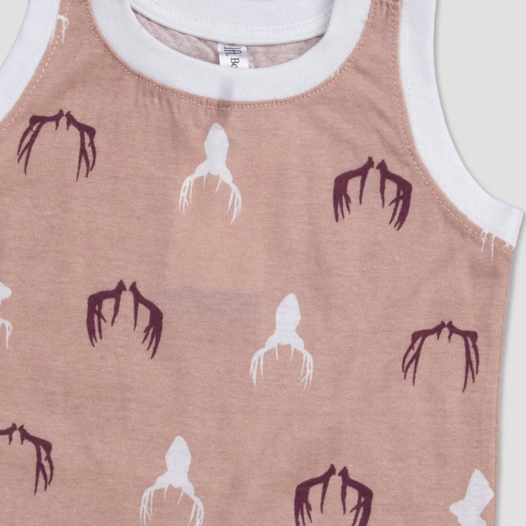 Boys Printed Sando Color Light-Brown