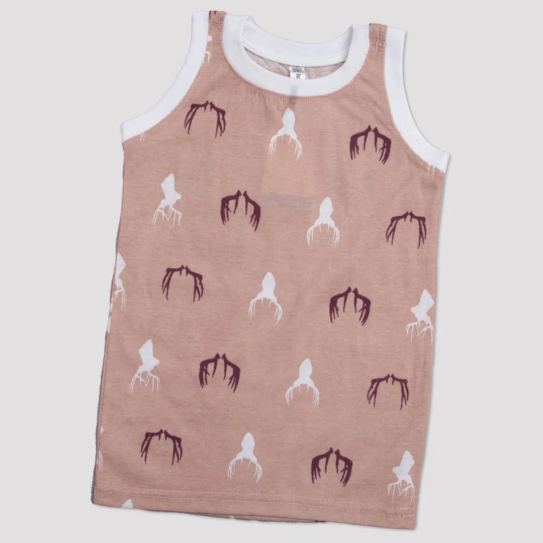 Boys Printed Sando Color Light-Brown