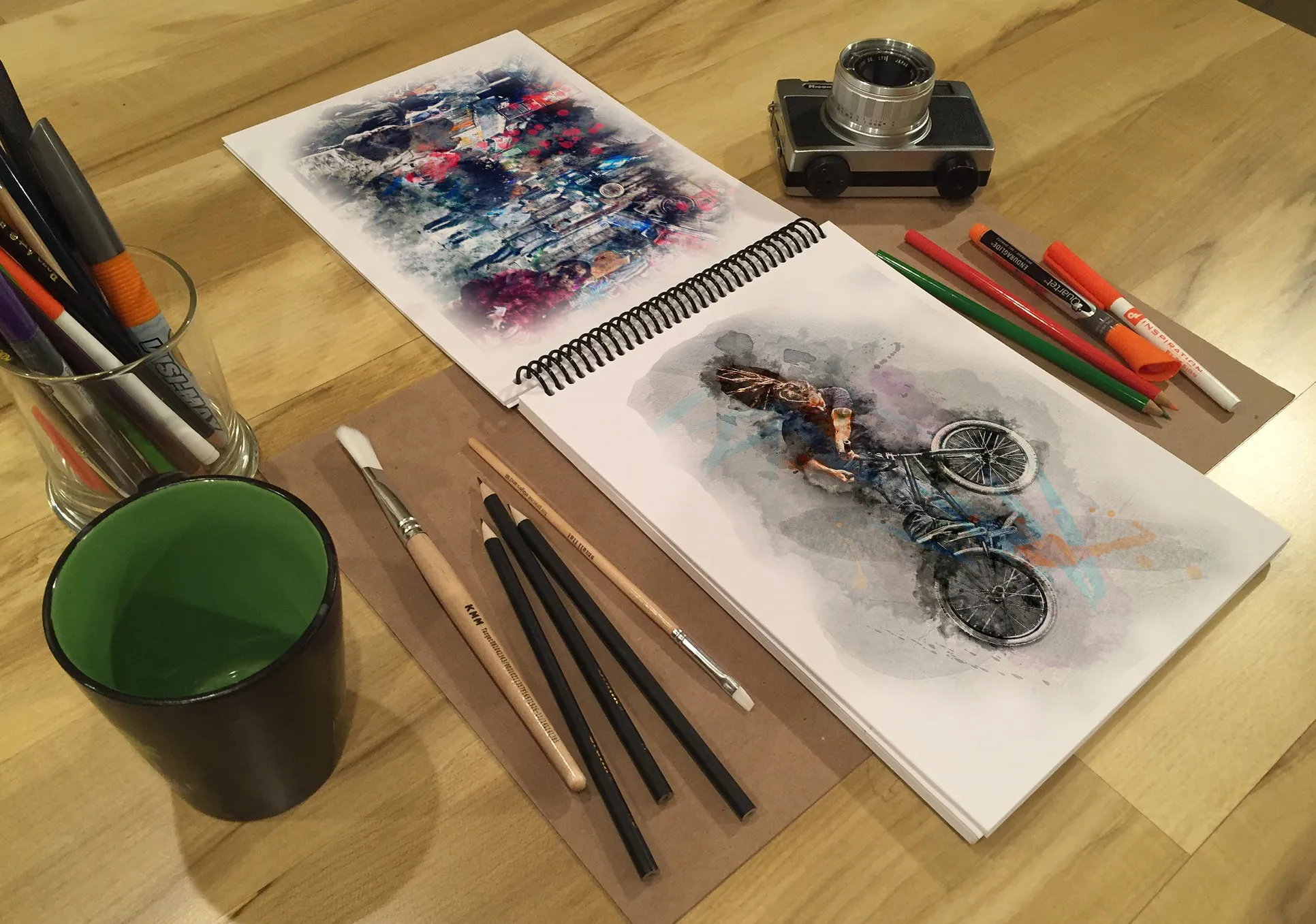 BUK brand sketchbook. Spiral Bound. Top Spine. Multi-Media. (8.5" x 11") SB-2550-TS