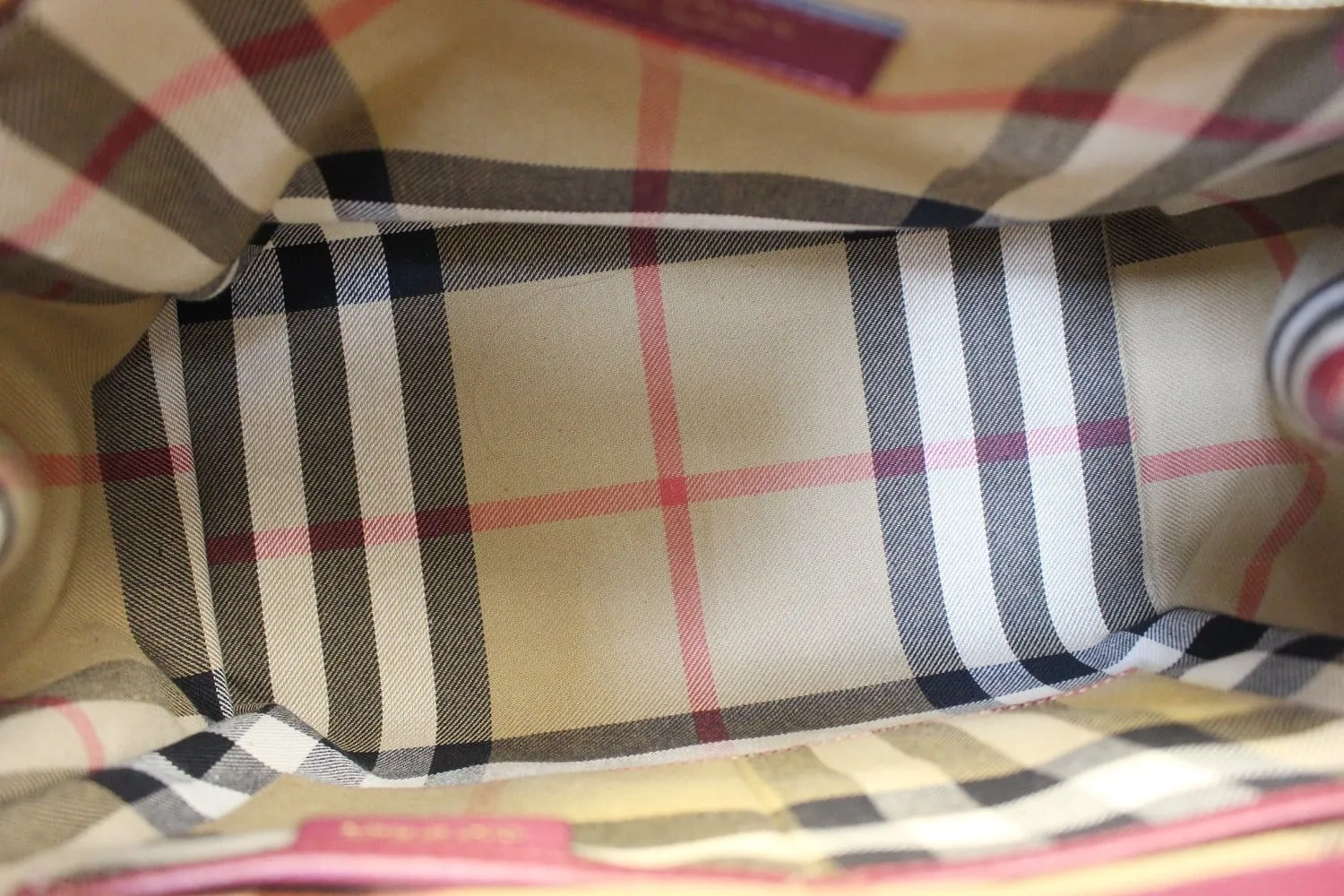 BURBERRY Dark Plum Soft Grain Leather Medium Buckle Tote Bag