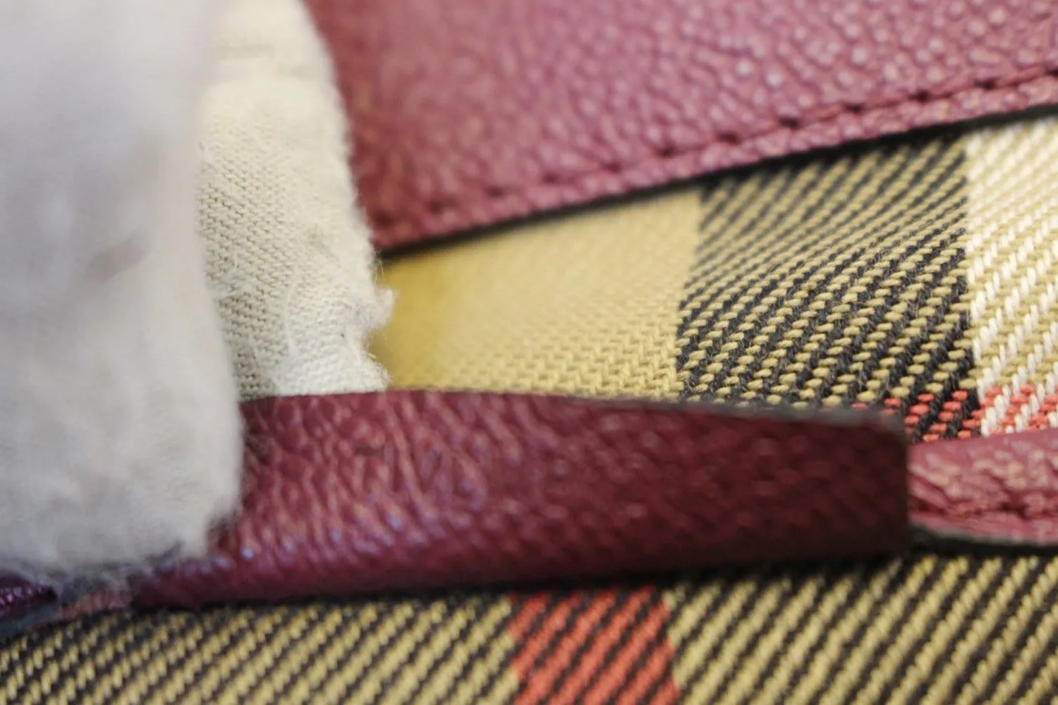 BURBERRY Dark Plum Soft Grain Leather Medium Buckle Tote Bag