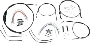 Burly Brand B30-1003 Extended Cable/Brake Line Kit for 16in. Ape Handlebars - Black Vinyl
