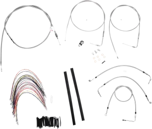 Burly Brand B30-1080 Extended Cable/Brake Line Kit for 16in. Gorilla Handlebars - Stainless Steel
