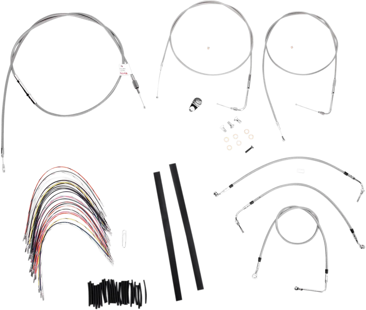 Burly Brand B30-1080 Extended Cable/Brake Line Kit for 16in. Gorilla Handlebars - Stainless Steel