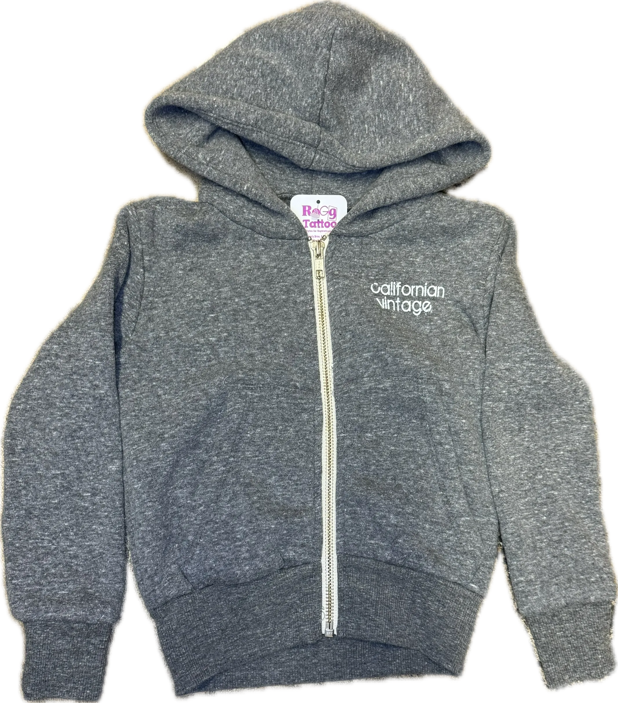 Californian Vintage- Los Angeles Zip-Up Hoodie (Heather Grey)