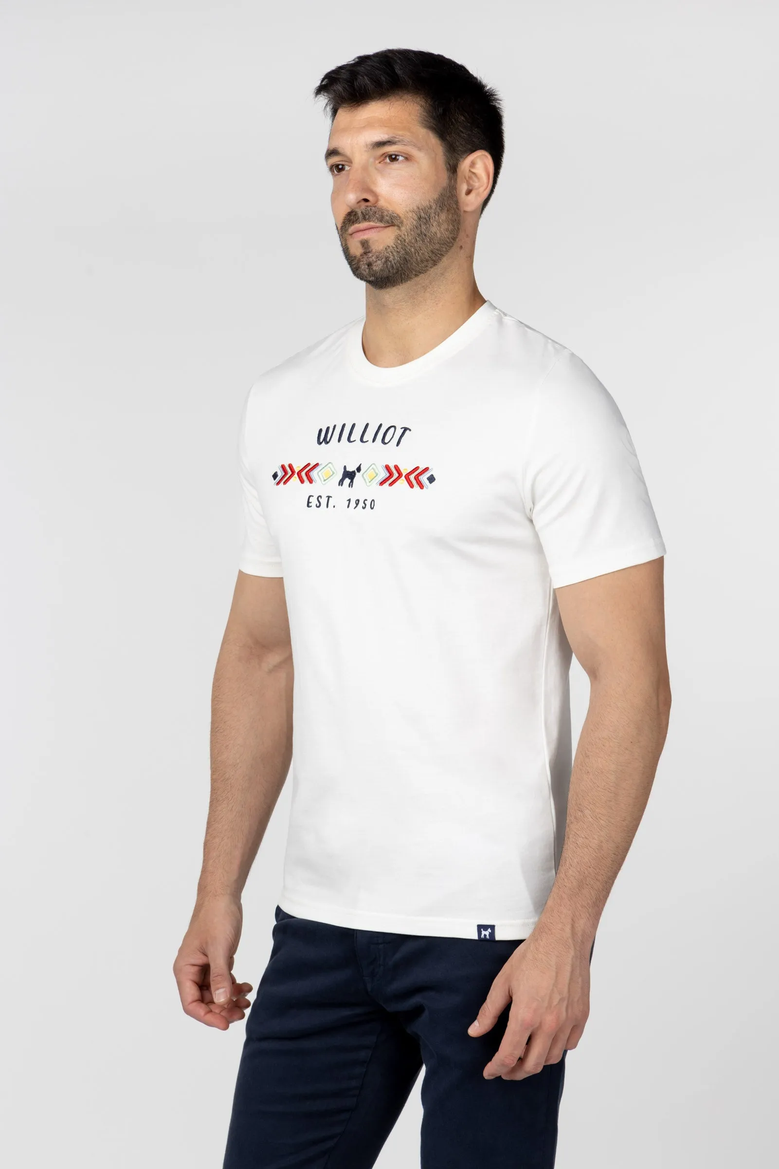 Camiseta Étnica Bordada Blanca