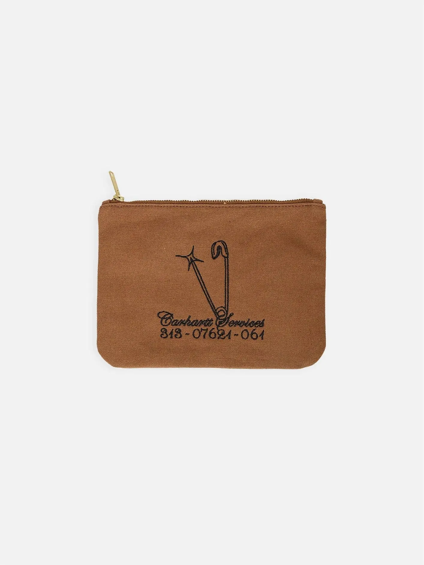 Canvas Graphic Zip Wallet - Brown/Black