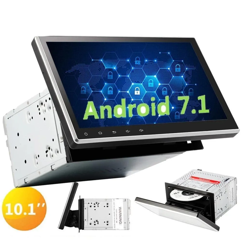 Car Stereo, GPS Tracker and Navigation with Android 7.1 Double Din Head Unit, DVD, CD Player with USB/SD Support