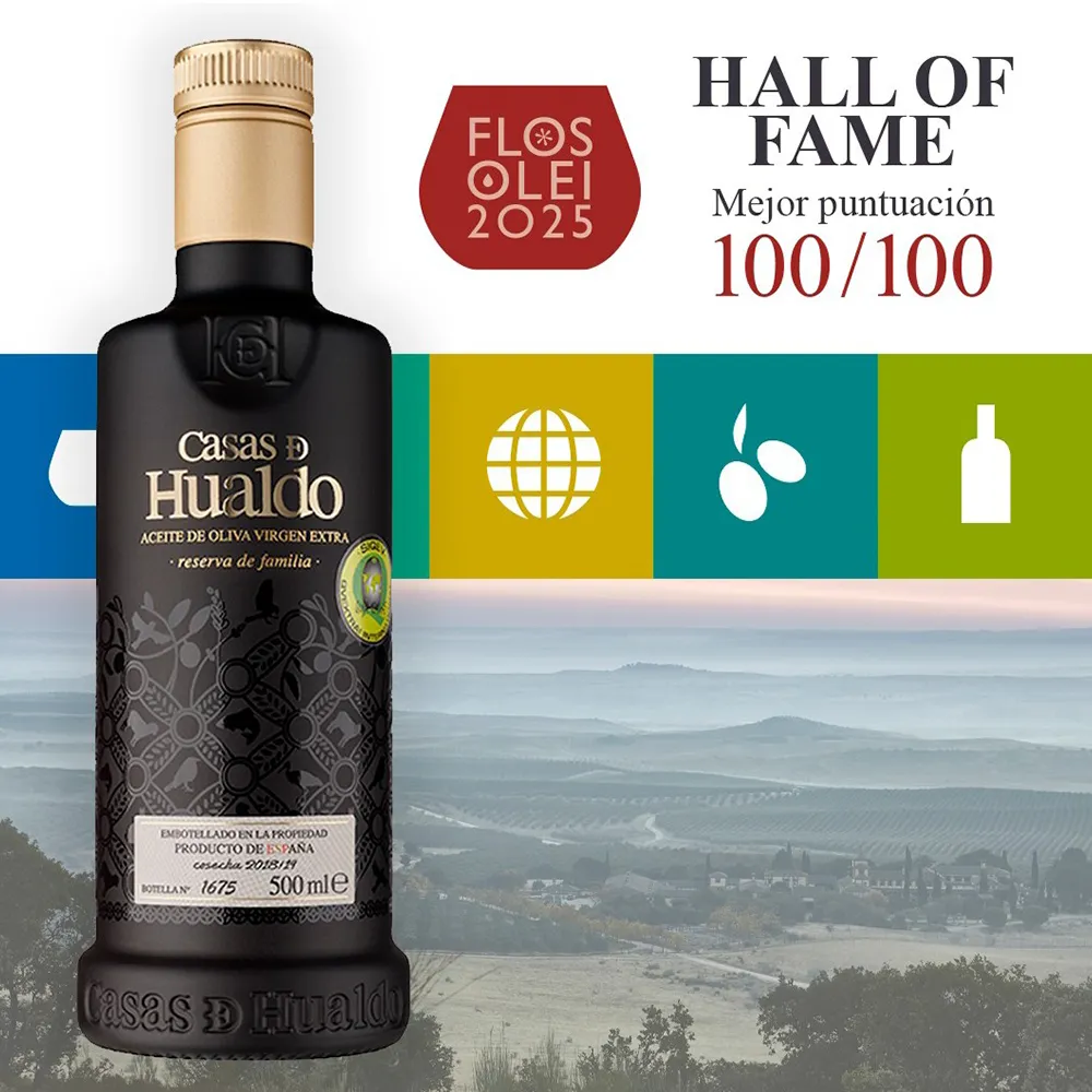 Casas de Hualdo Extra Virgin Olive Oil (500ml) - 100% Manzanilla