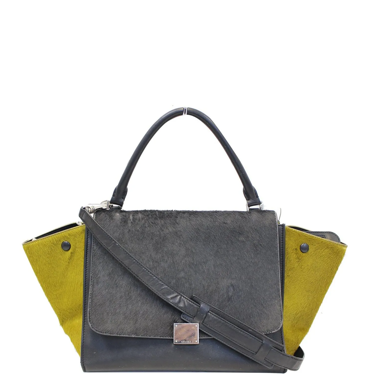 CELINE Gray Pony Hair Small Trapeze Bag - Sale
