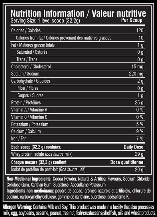 Cellucor Cor-Performance Isolate Whey Protein Vanilla Wafer 28 Servings 2 lB