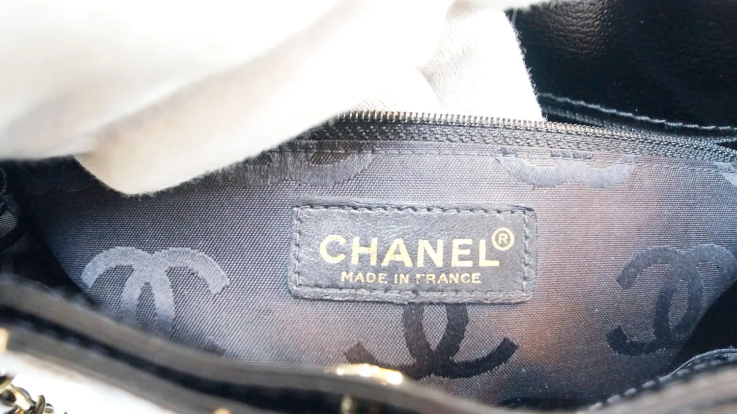 CHANEL Black Square Stitch CC Tote Shoulder Bag