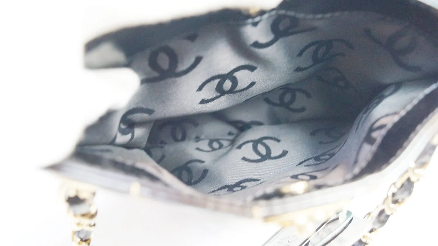 CHANEL Black Square Stitch CC Tote Shoulder Bag