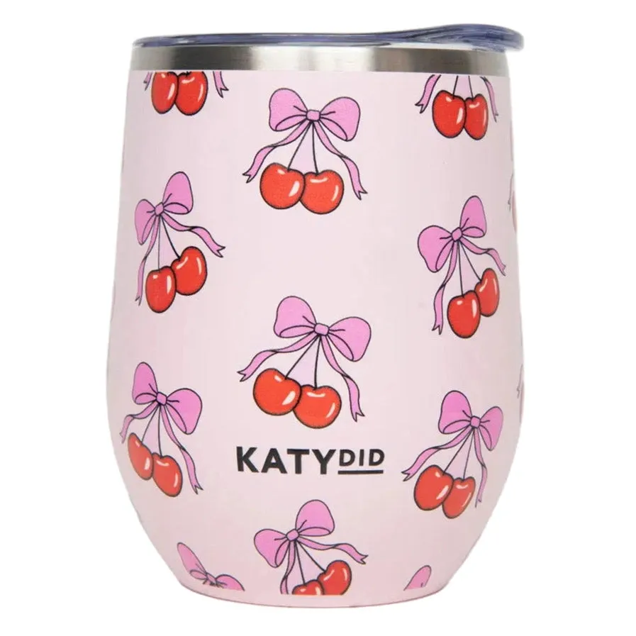 Cherry Bow Wine Tumbler Light Pink