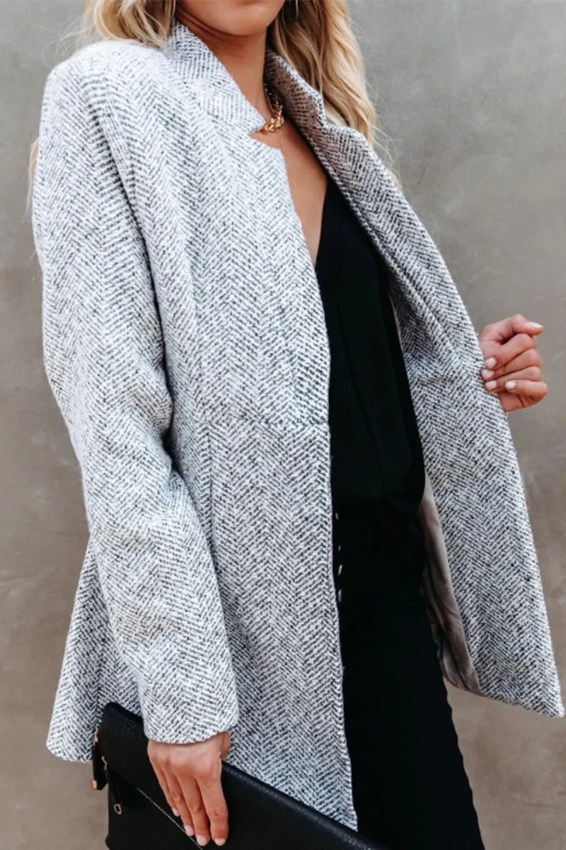 Chicindress Retro Pocketed Heather Grey Slim Coat(3 Colors)