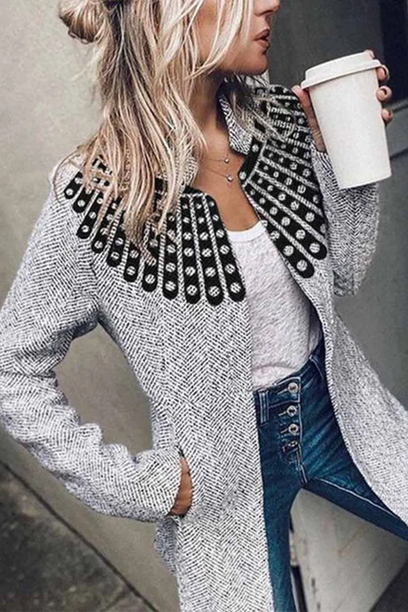 Chicindress Retro Pocketed Heather Grey Slim Coat(3 Colors)