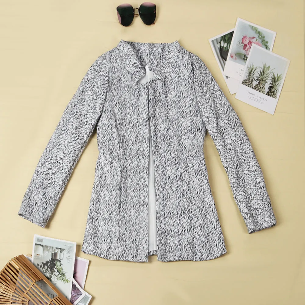 Chicindress Retro Pocketed Heather Grey Slim Coat(3 Colors)