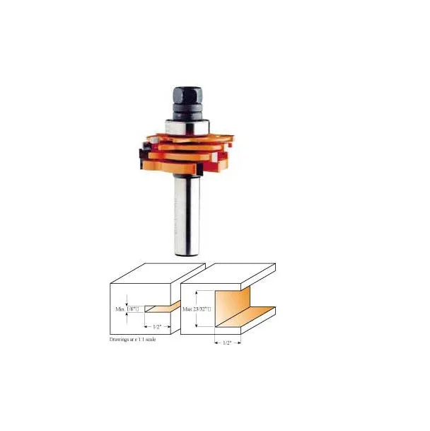 CMT 800.506.11 Slot Cutter Set, 1/8" to 23/32" Height,  1/2" Shank