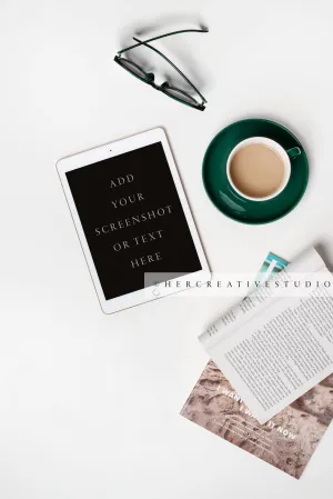 Coffee & Tablet. Styled Stock Image