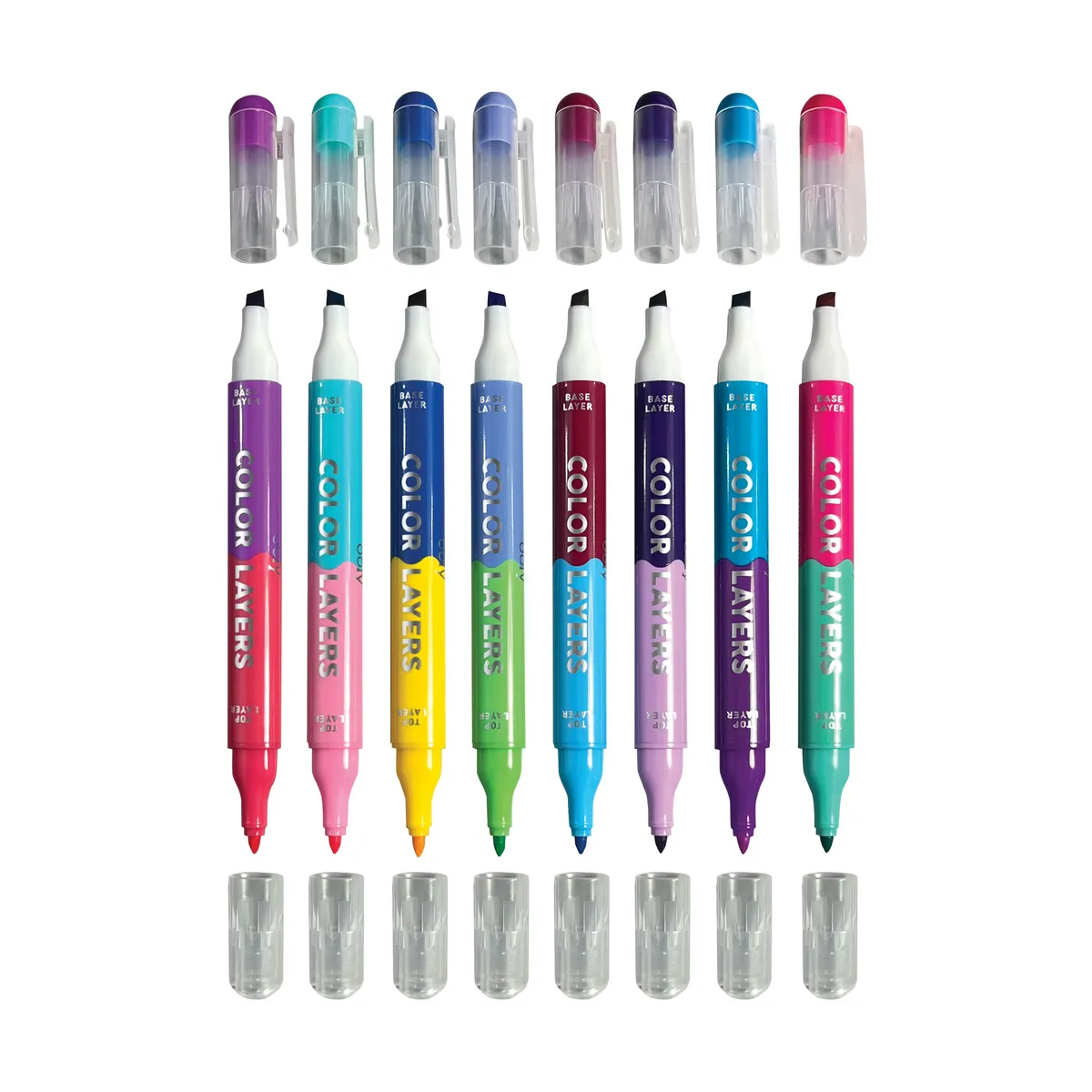 color layers double ended layering markers - set of 8