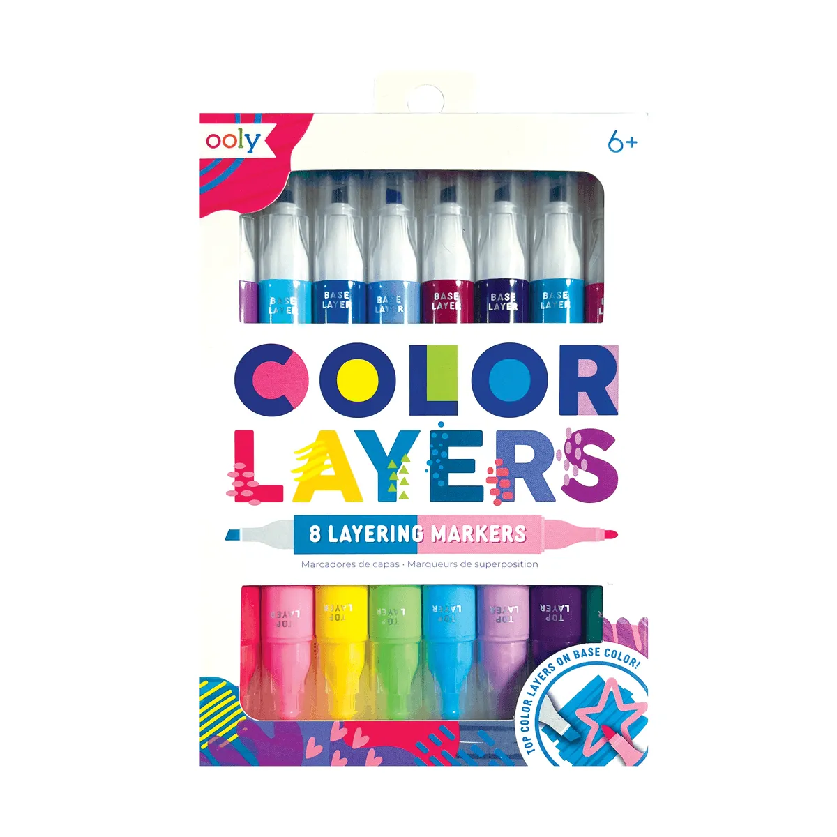 color layers double ended layering markers - set of 8