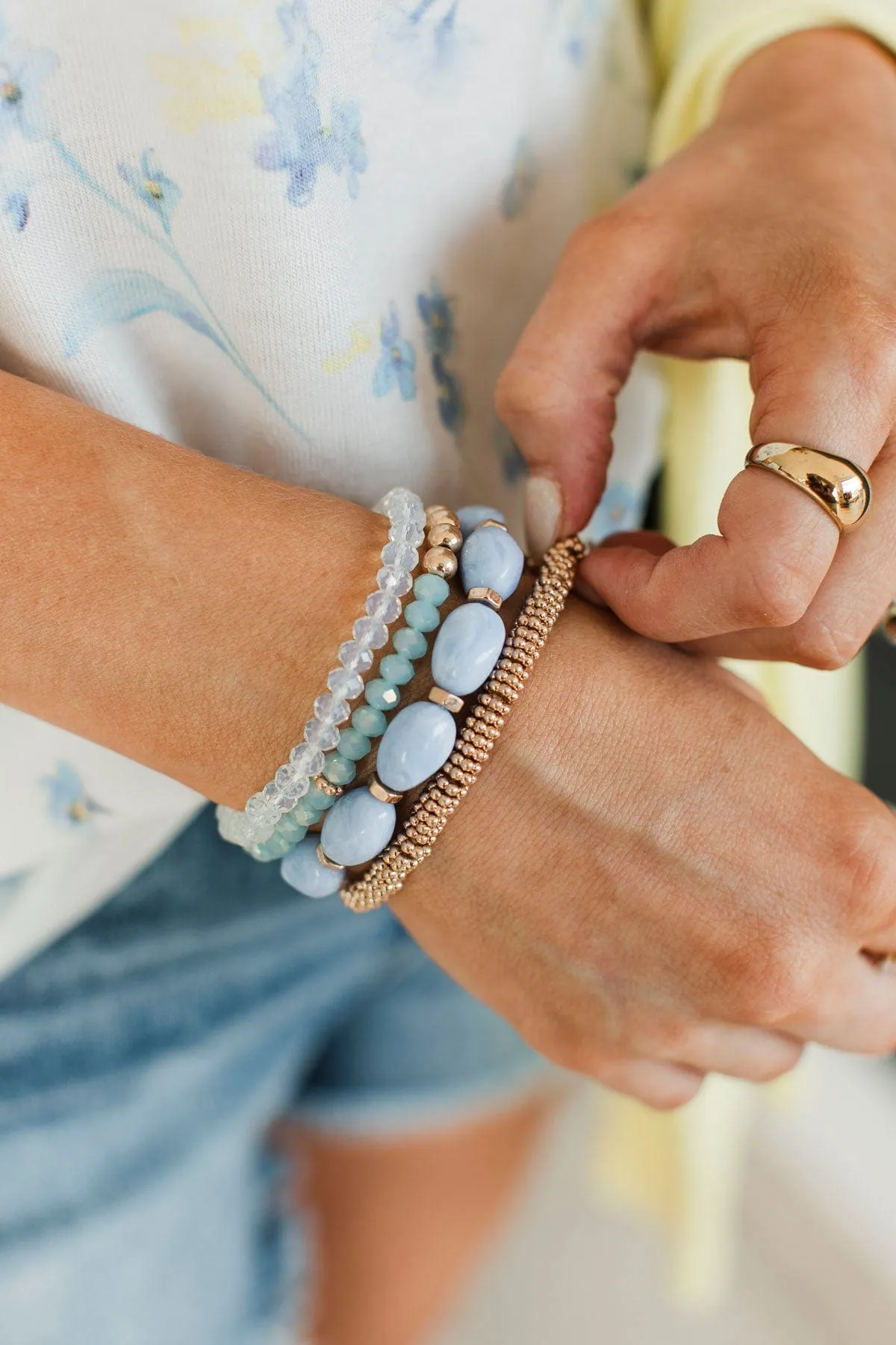 Color Me Impressed Bracelet Set- Light Blue