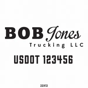Company Name Truck Decal (USDOT Truck Lettering), 2 Pack