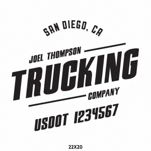 Company Name Truck Decal (USDOT Truck Lettering), 2 Pack