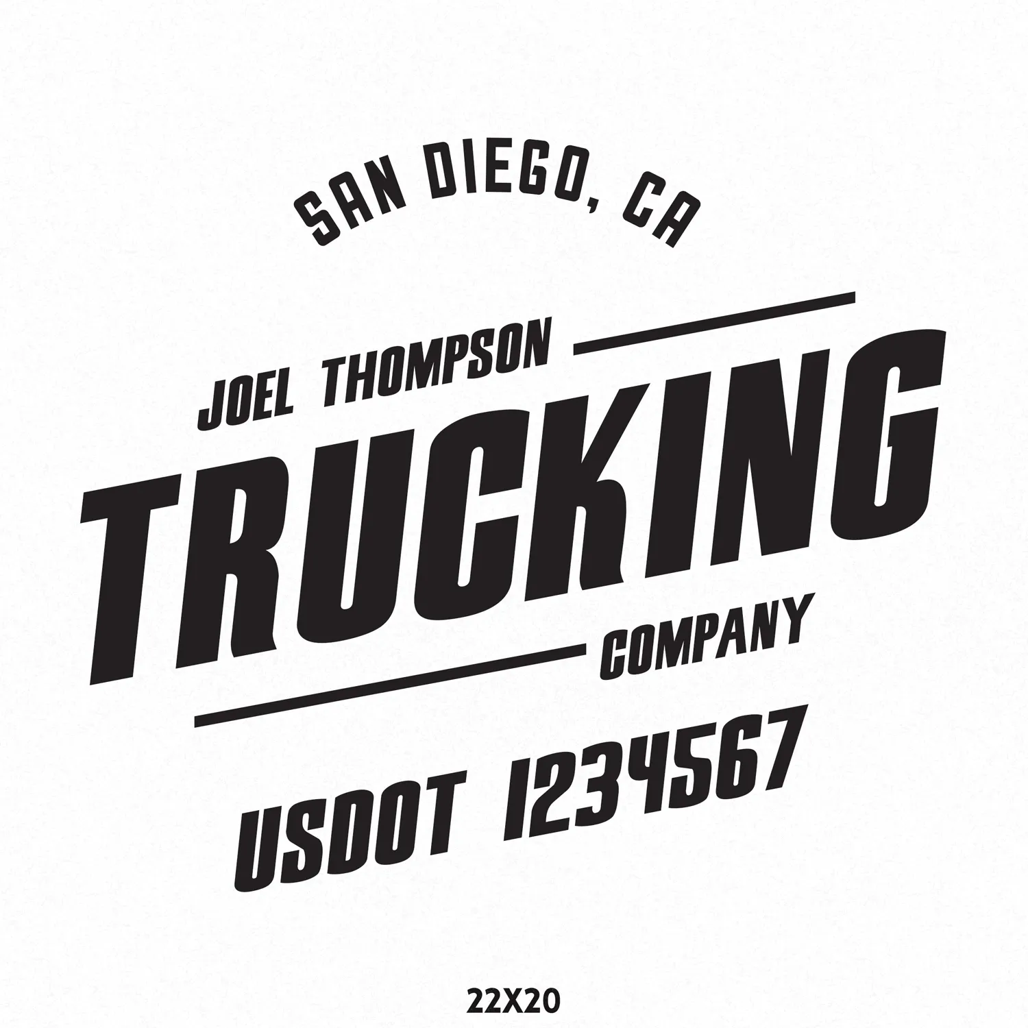 Company Name Truck Decal (USDOT Truck Lettering), 2 Pack