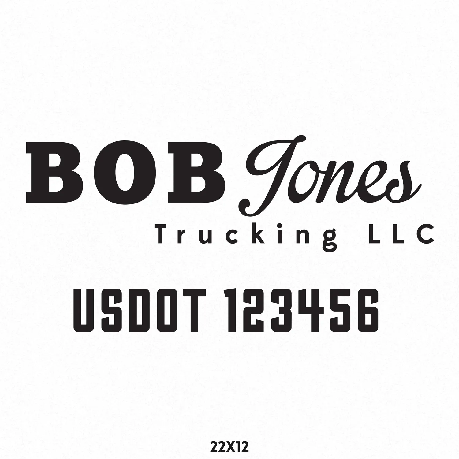 Company Name Truck Decal (USDOT Truck Lettering), 2 Pack