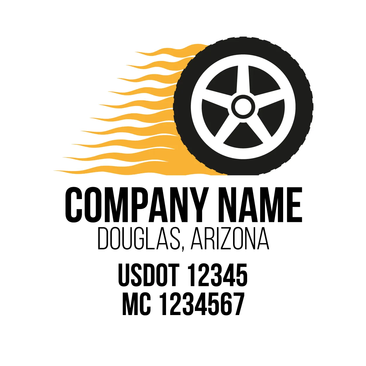 Company Name Truck Door Decal (USDOT), 2 Pack