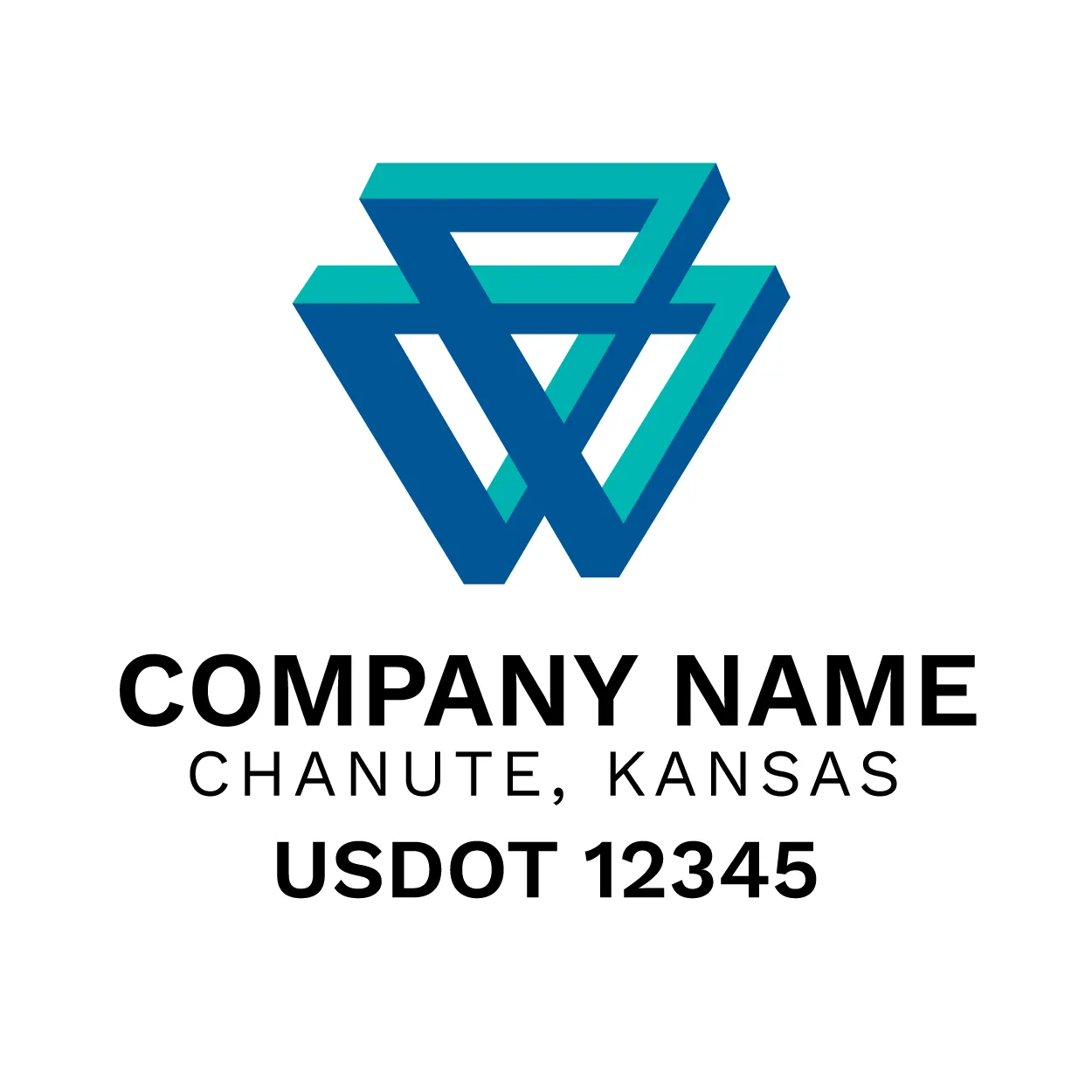Company Name Truck Door Decal (USDOT), 2 Pack