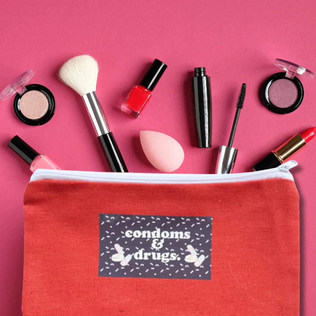 Condoms & Drugs Funny money wallet and make up bag