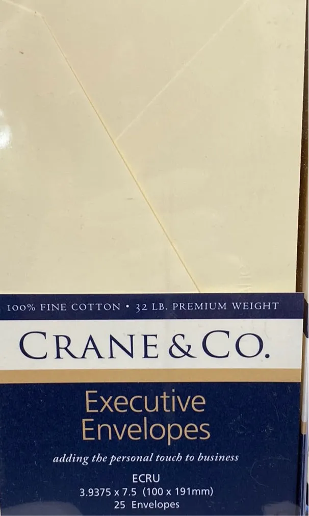 CRANE'S ENVELOPES - 32 LB ECRU KID FINISH-EXECUTIVE