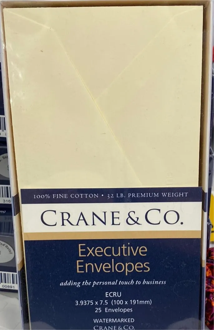 CRANE'S ENVELOPES - 32 LB ECRU KID FINISH-EXECUTIVE