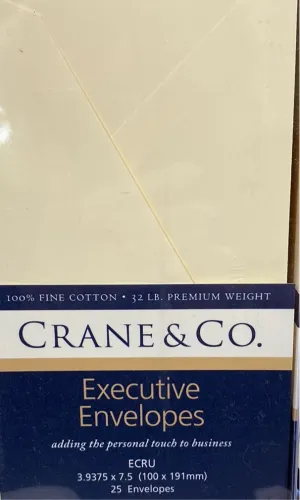 CRANE'S ENVELOPES - 32 LB ECRU KID FINISH-EXECUTIVE