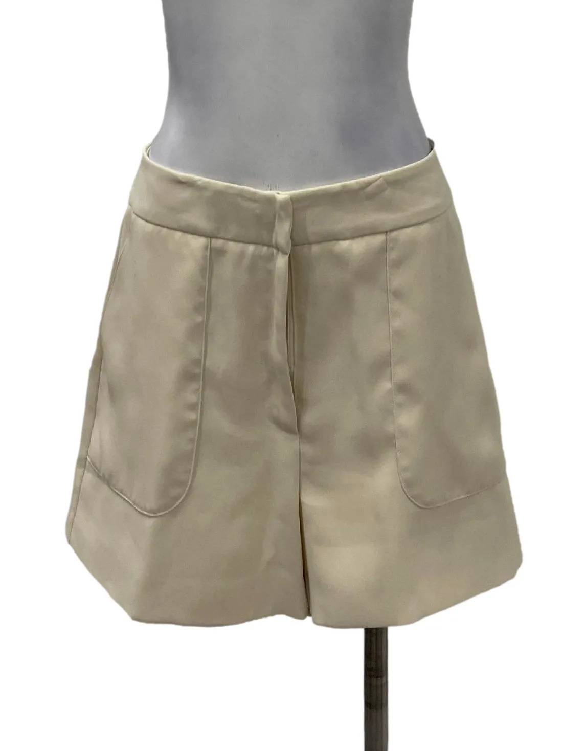 Cream Pleated Shorts OSN