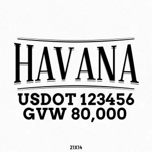 Custom Company Name Truck Decal, 2 Pack